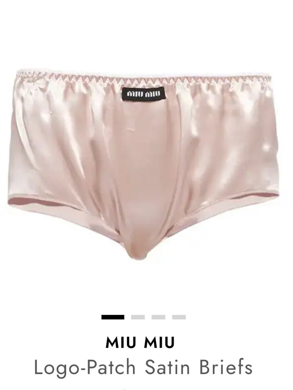 Miu Miu logo patch satin briefs
